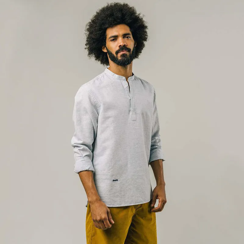 BRAVA SLUB HENLEY SHIRT BLUE