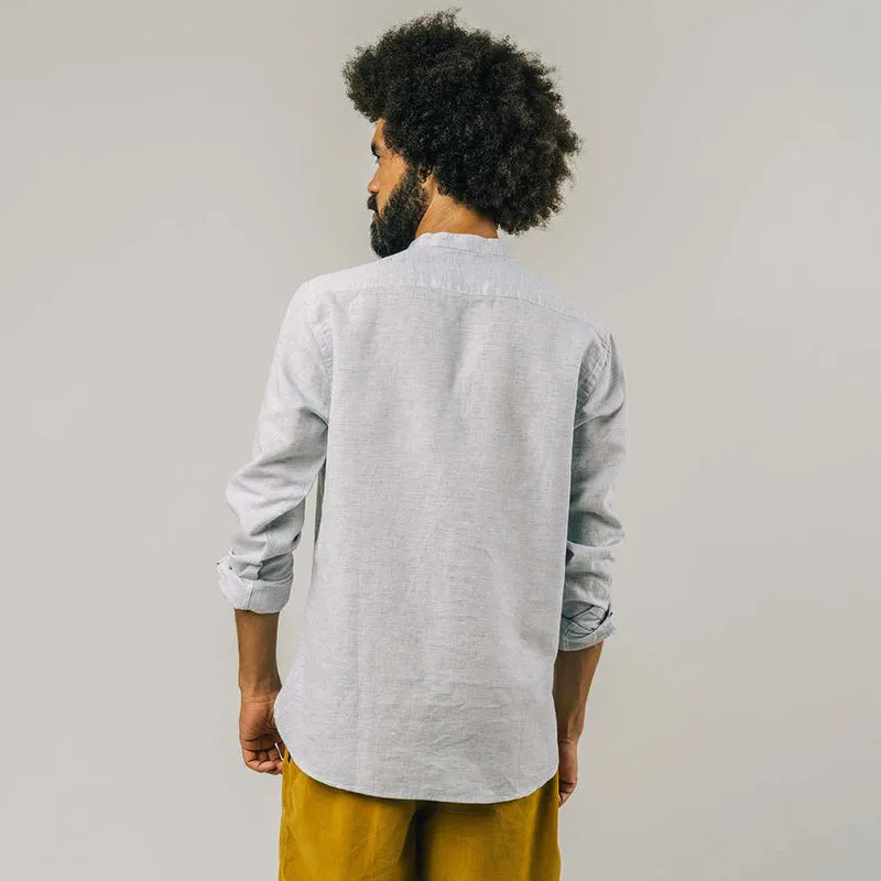 BRAVA SLUB HENLEY SHIRT BLUE