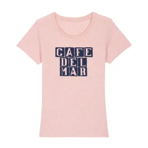 Café del Mar Blue Tile Logo Women's Iconic Fitted T-Shirt