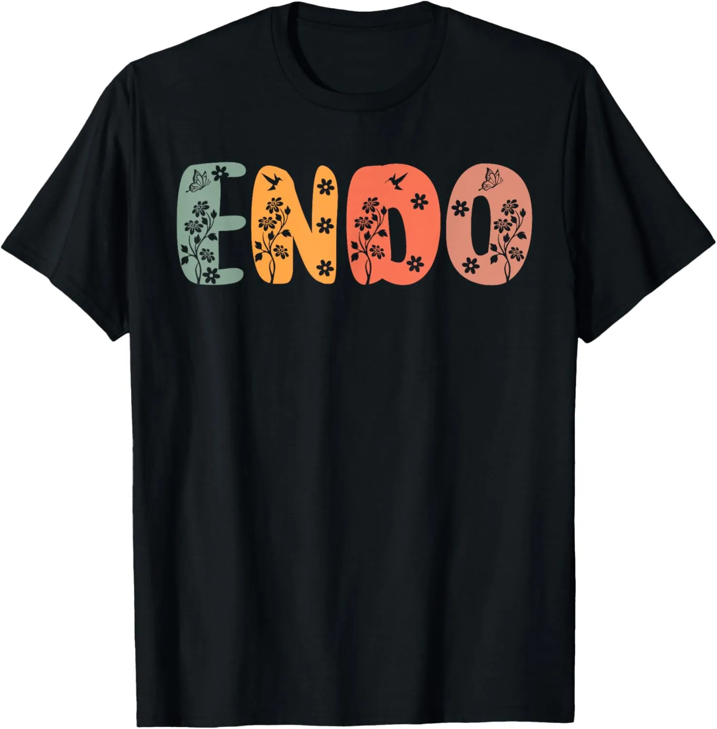 Floral Boho Endo Tech Nurse GI Endoscopy Nurse Colonoscopy T-Shirt