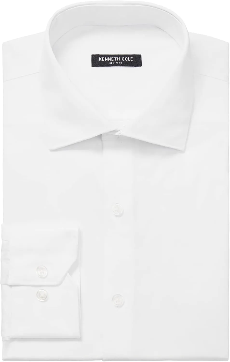 Kenneth Cole Men's Dress Shirt Regular Fit Stretch Collar Non Iron Solid