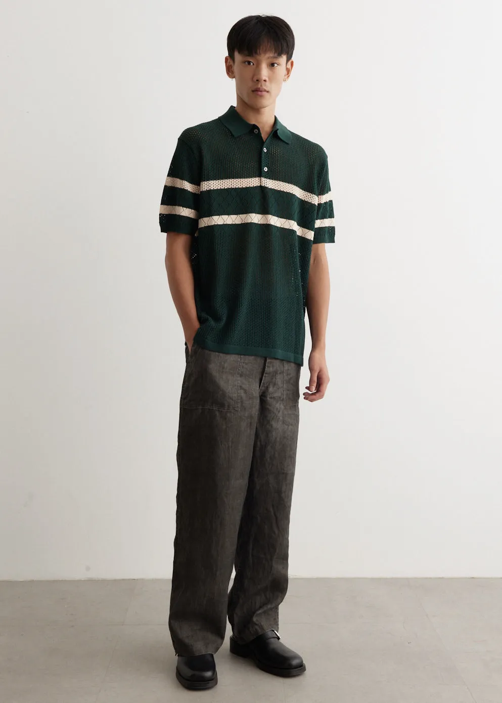Knit Polo Mesh Shirt