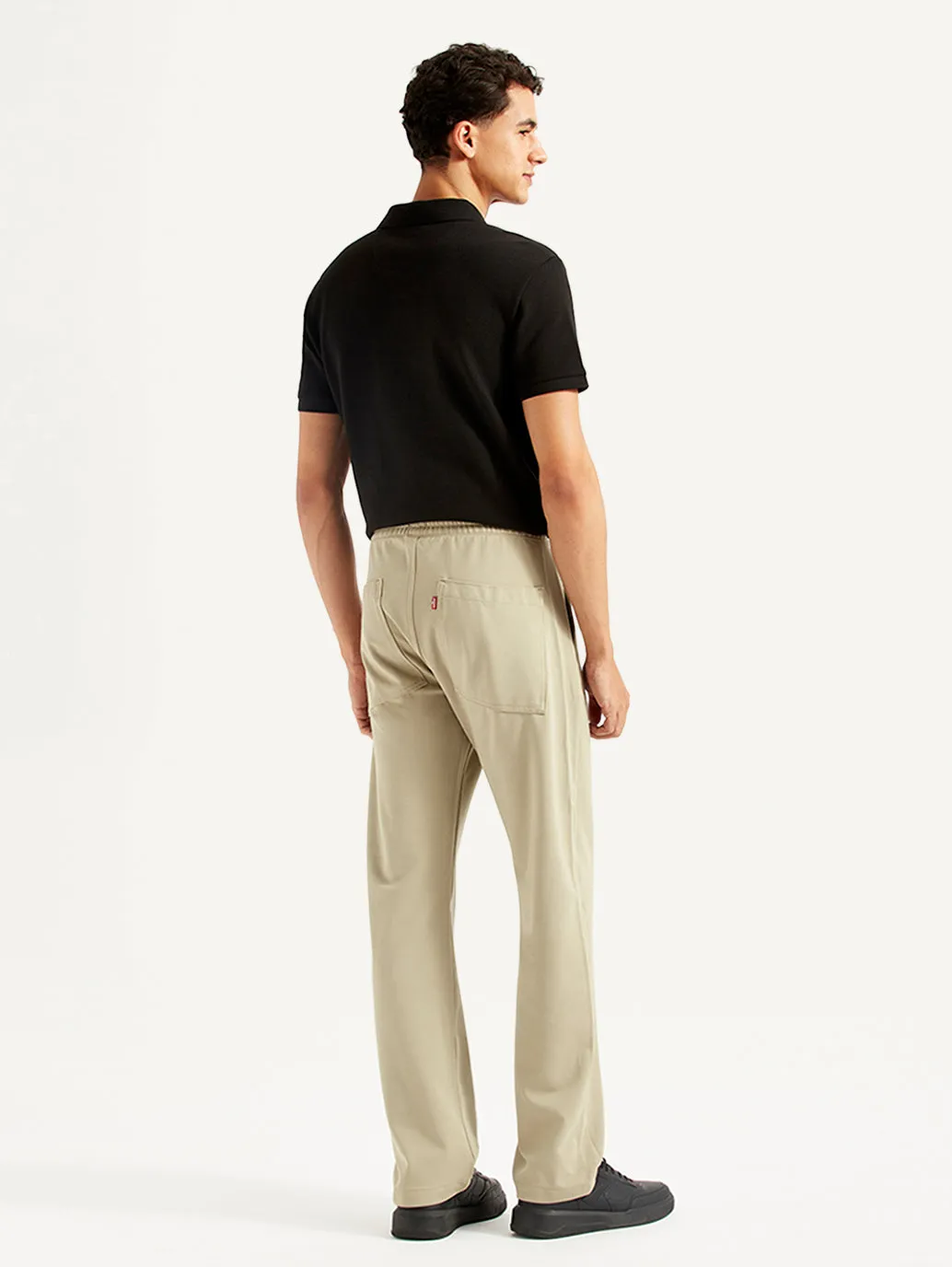 Men's 555'96 Beige Relaxed Straight Fit Tech Pants