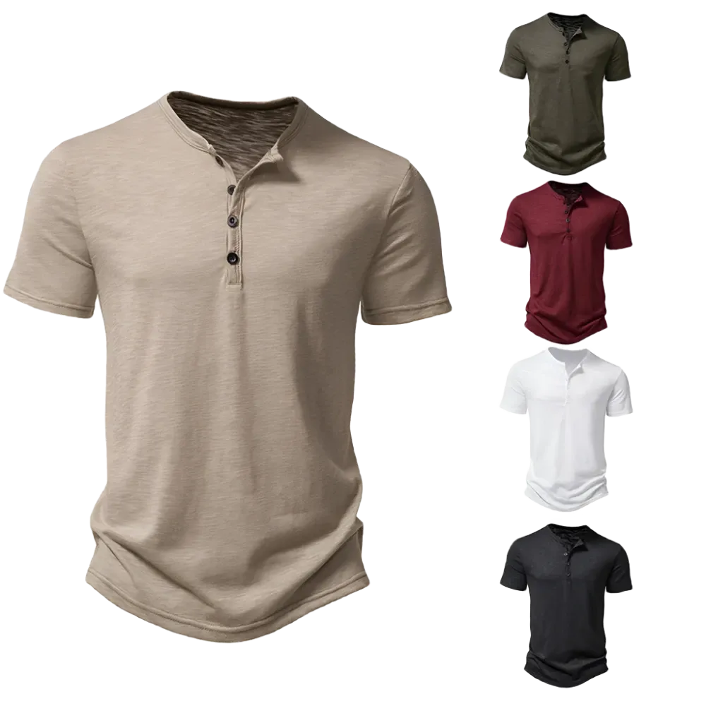Men's Short Sleeve Henley Shirt