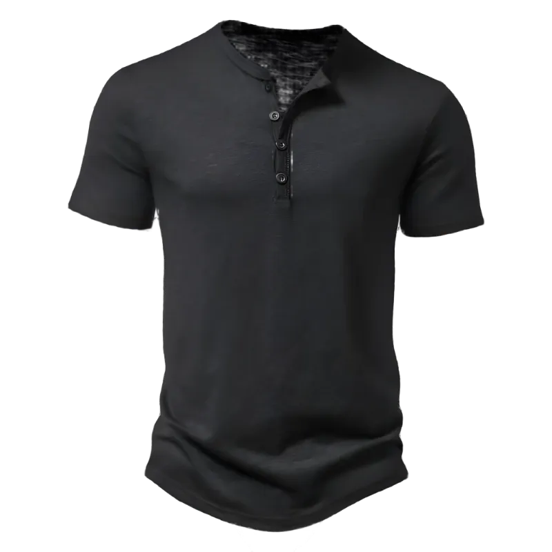 Men's Short Sleeve Henley Shirt