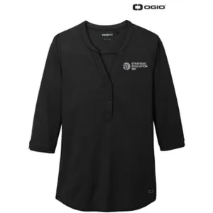 NEW - OGIO  Ladies Jewel Henley - Blacktop