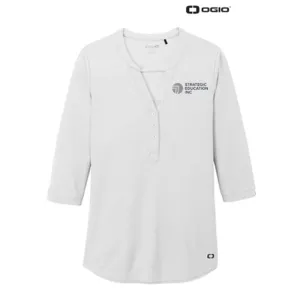 NEW - OGIO  Ladies Jewel Henley - Bright White