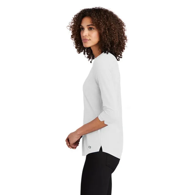 NEW - OGIO  Ladies Jewel Henley - Bright White