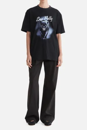 Panther Oversized Tee Washed Black