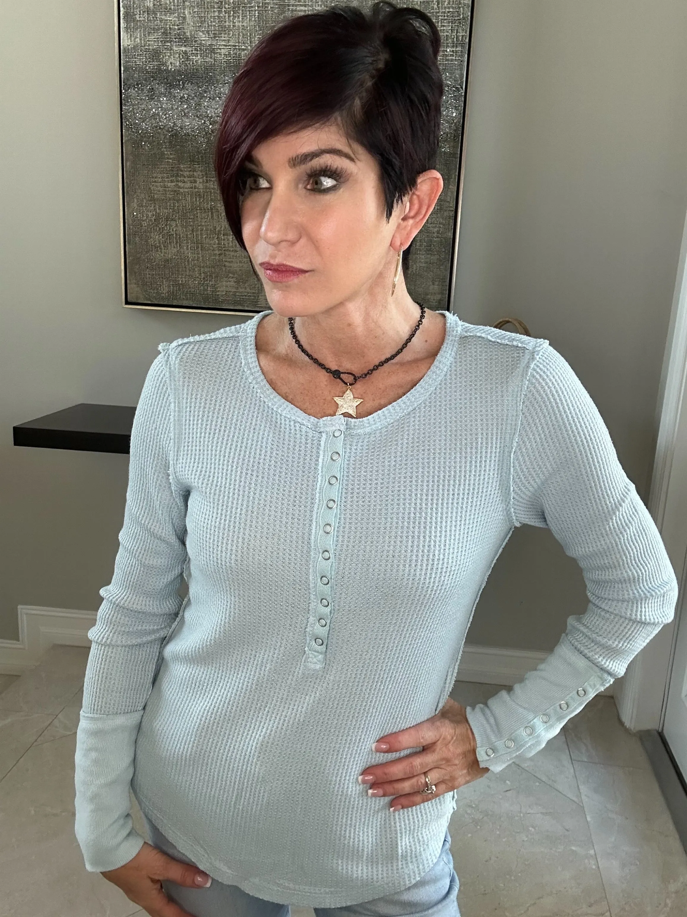 Riley Buttoned Front Long Sleeve Shirt