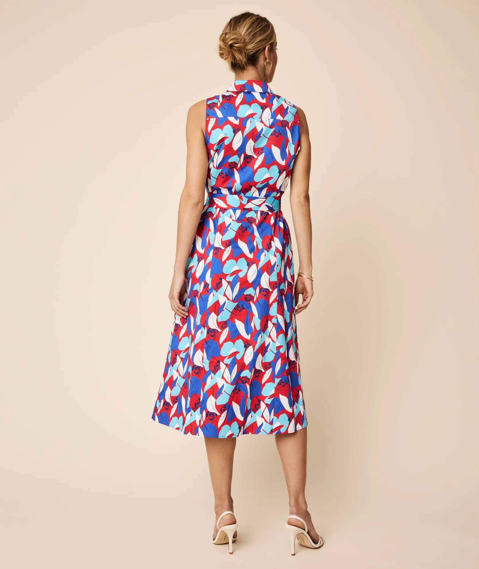 Stretch Cotton Sleeveless Faye Shirt Dress